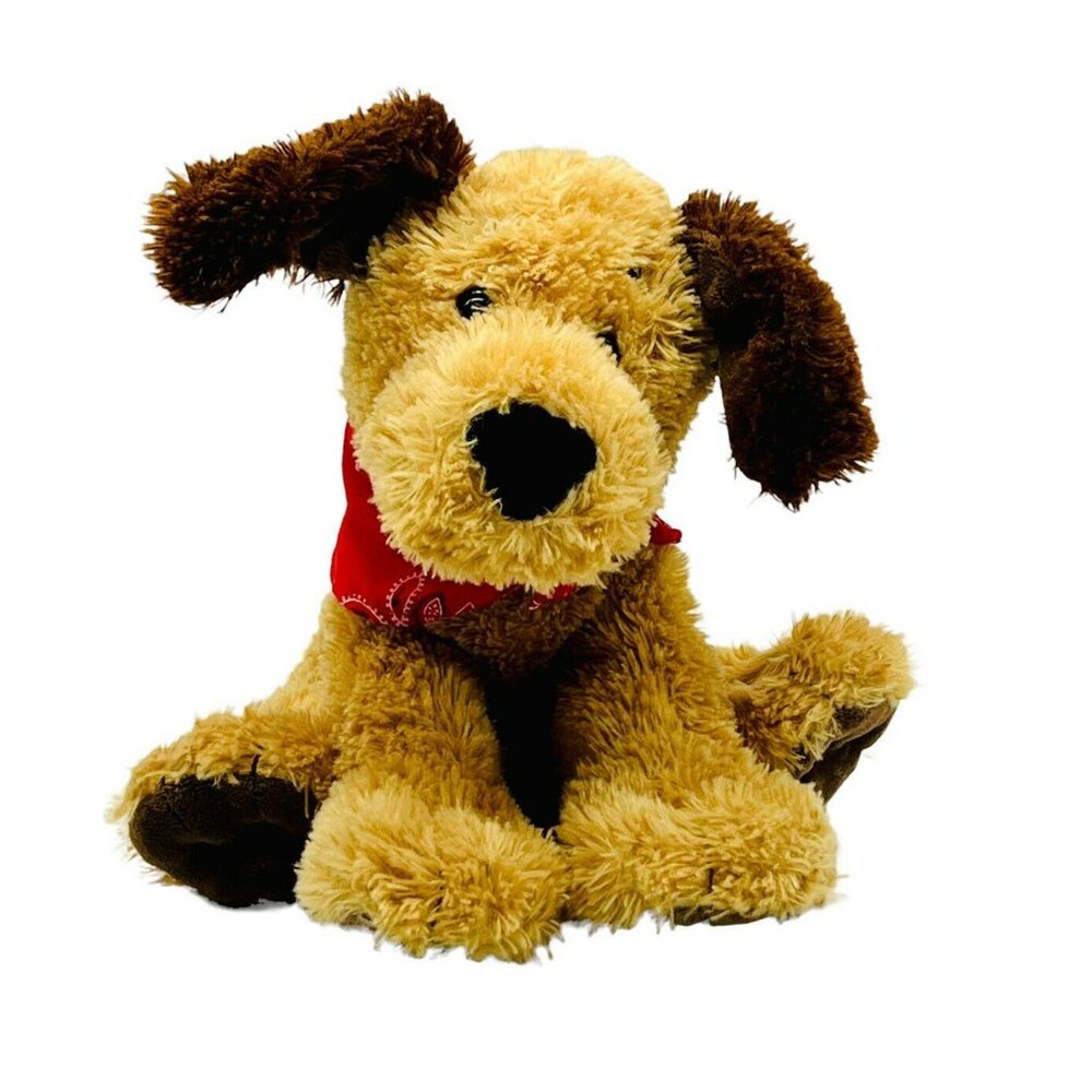 Gund Bandit Dog Plush Red Bandana Stuffed‎ Animal Sitting Super Soft 9 inch